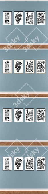 Modern Wall Art Set 304 3D model image 3