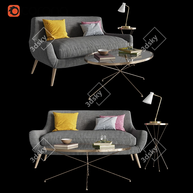 Loaf Berlin Sofa: Comfort meets style 3D model image 1