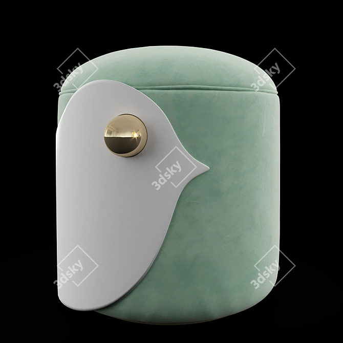 Velvet Bird Stool: Playful and Functional 3D model image 1