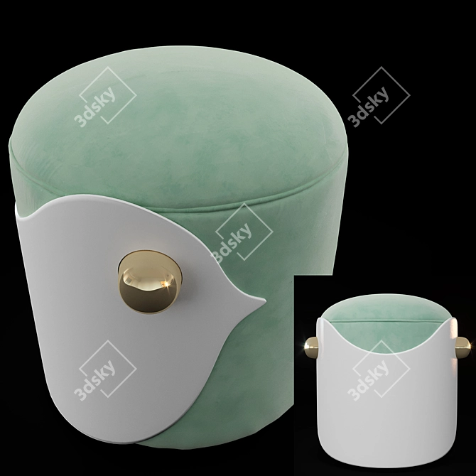 Velvet Bird Stool: Playful and Functional 3D model image 2