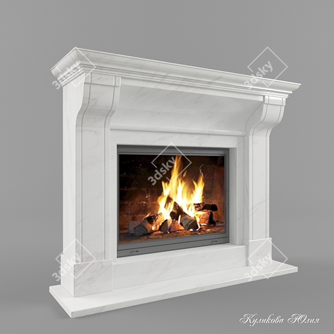 Elegant Fireplace Portal 3D model image 1