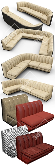 Vienna Modular Banquet Seating 3D model image 3