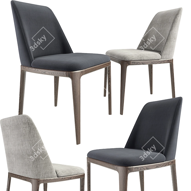 Poliform Grace Armless Chair: Elegant Seating Solution 3D model image 1