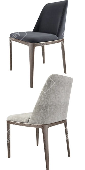 Poliform Grace Armless Chair: Elegant Seating Solution 3D model image 2