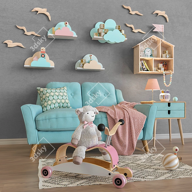 Kids Furniture and Toy Set 3D model image 2