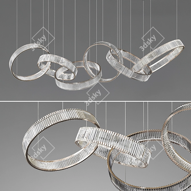 Sparkling Crystal Ring Chandelier 3D model image 1