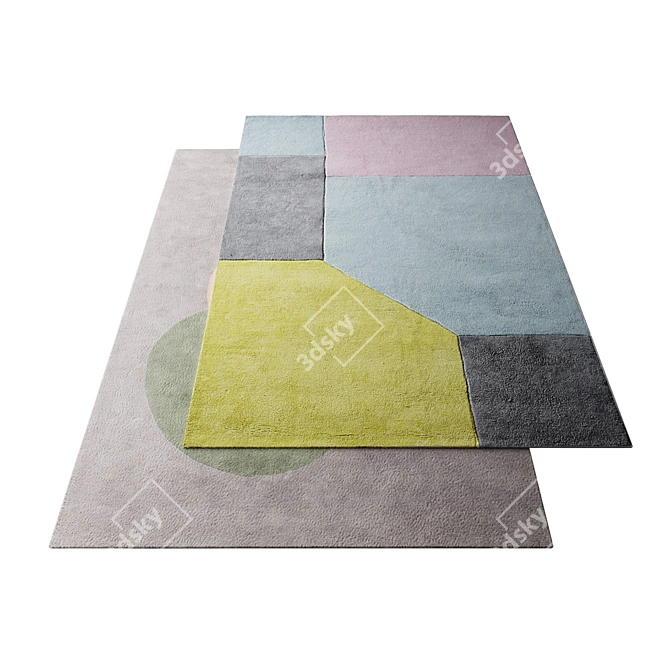 Geometric Cotton Carpets 160x230cm 3D model image 1