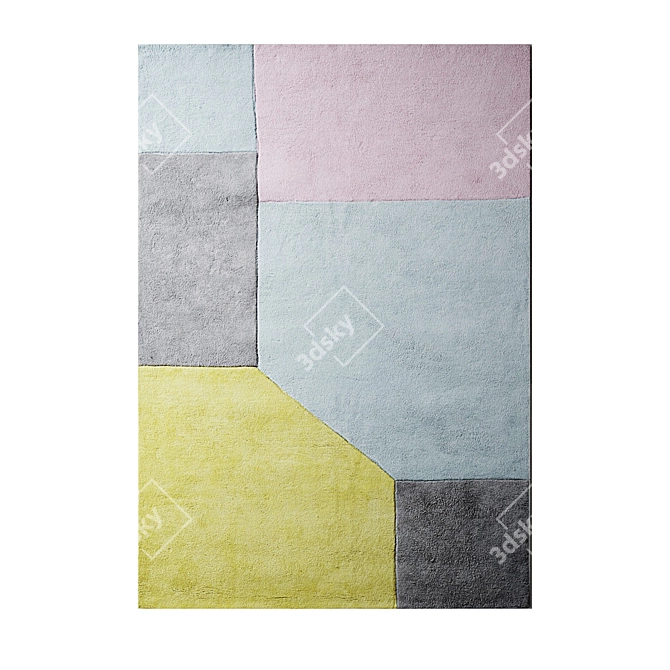 Geometric Cotton Carpets 160x230cm 3D model image 2