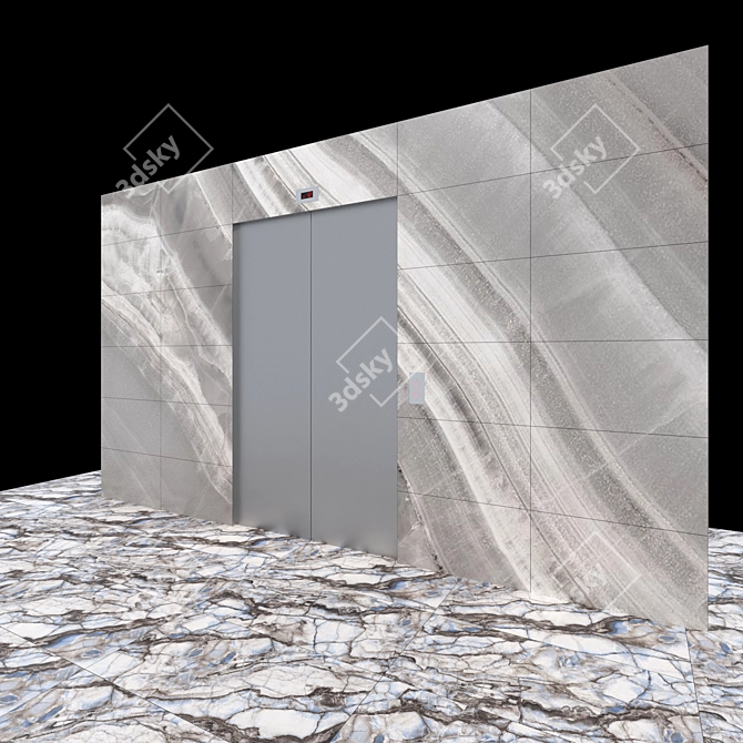 Elegant Ceramic Wall & Elevator Set 3D model image 1