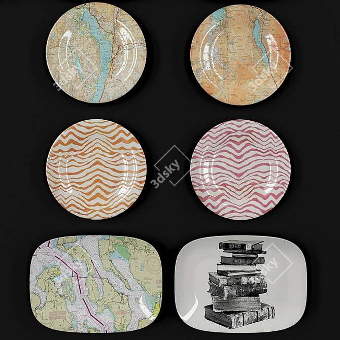 Elegant Decorative Plate 23 3D model image 2