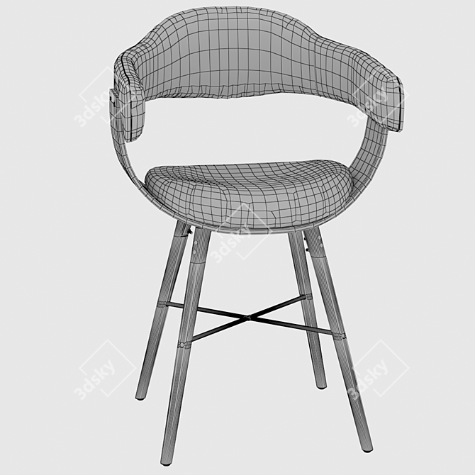 Barrie Dining Chair: Perfect Blend of Fabric and Wood. 3D model image 3