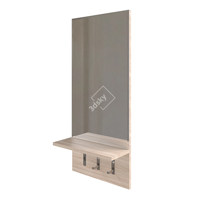 Stylish Mirror with Shelf - Art. 52 3D model image 1