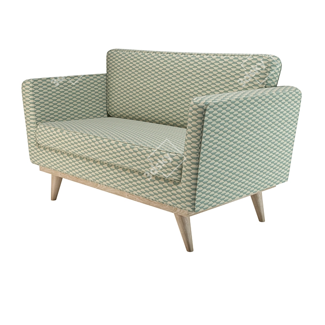 Elegant Red Bakou Celadon Sofa 3D model image 1