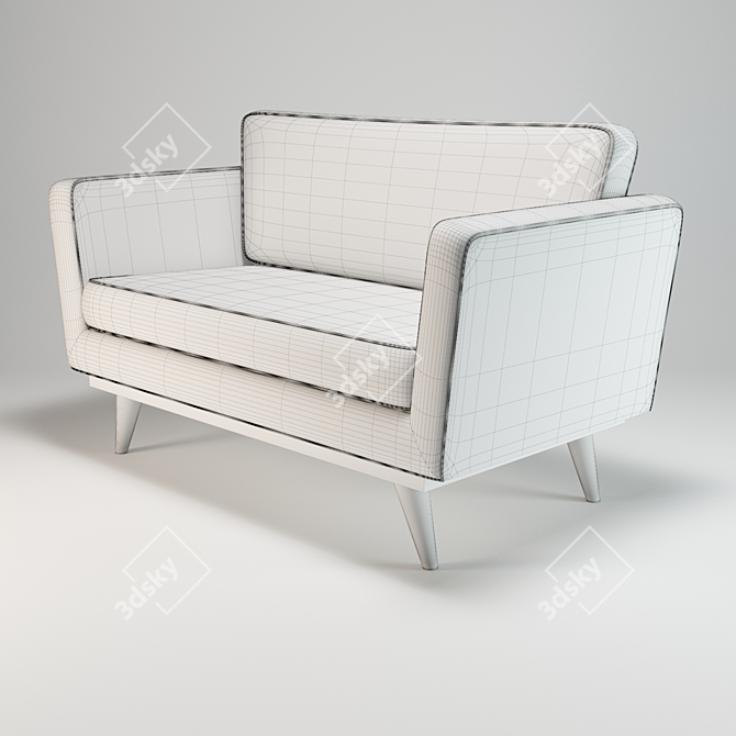 Elegant Red Bakou Celadon Sofa 3D model image 3