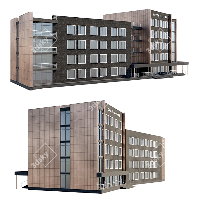 Modern Office Complex 3D model image 1