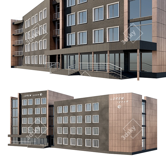 Modern Office Complex 3D model image 2