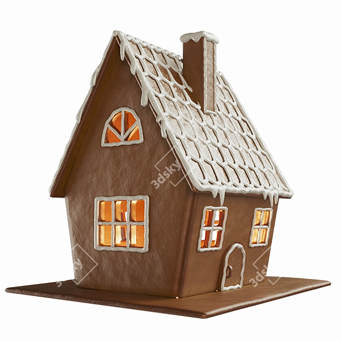 PBR Metallic Gingerbread House 3D model image 1