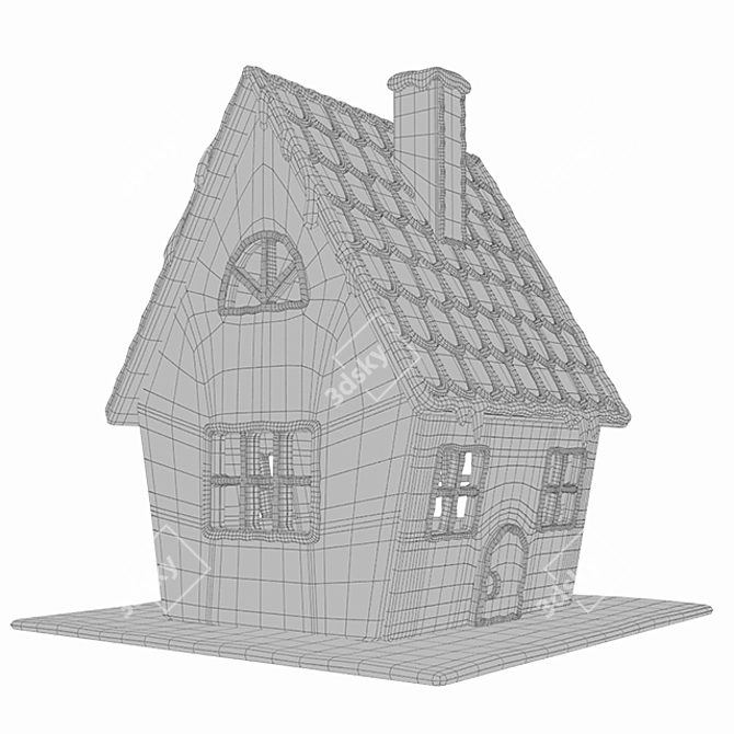 PBR Metallic Gingerbread House 3D model image 3