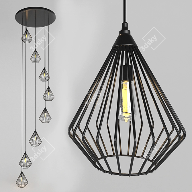 Sleek Ceiling Lamp with Gaia Design 3D model image 1