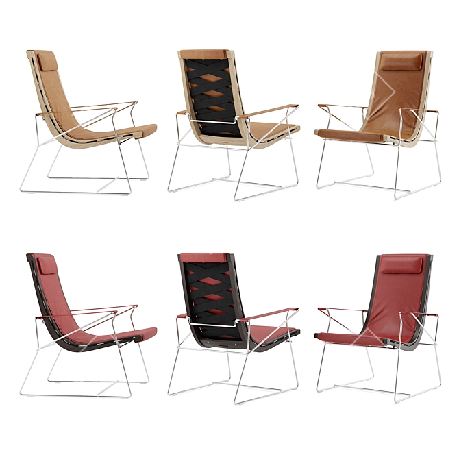Modern Italian Designed Leather Armchair 3D model image 1