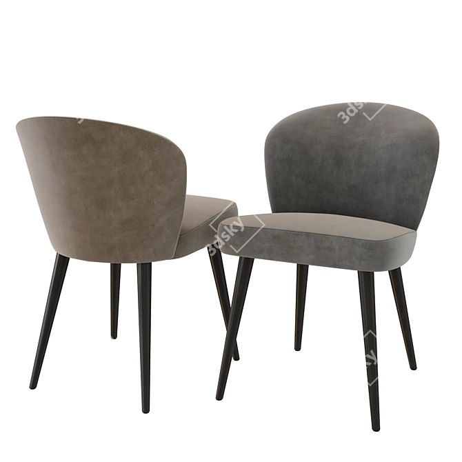 Elegant Aston Dining Chair 3D model image 1