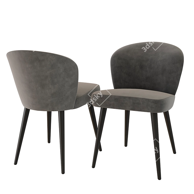 Elegant Aston Dining Chair 3D model image 2