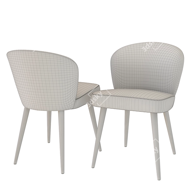 Elegant Aston Dining Chair 3D model image 3