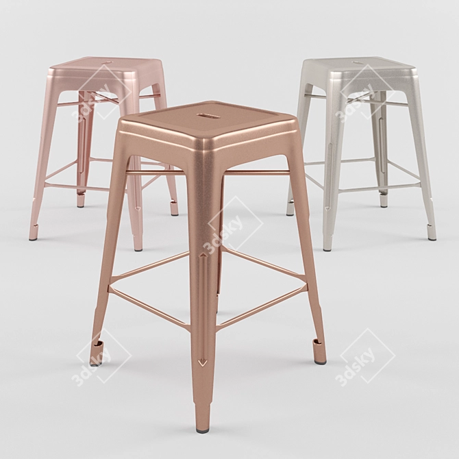 Modern Metallic Leo Barstool 3D model image 1