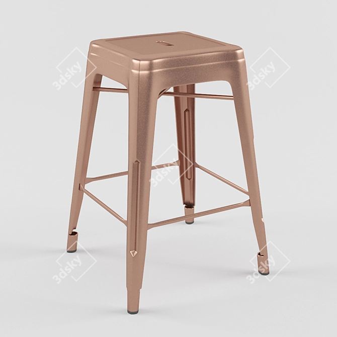 Modern Metallic Leo Barstool 3D model image 2