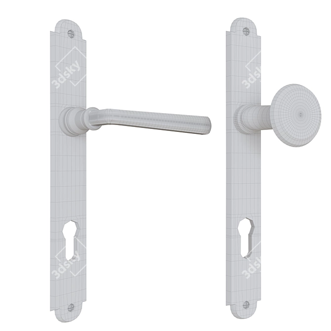 Alt Wien Classic Door Handle 3D model image 3