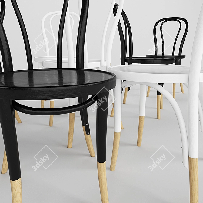 Classic Vienna Chair: Elegant and Stylish 3D model image 2