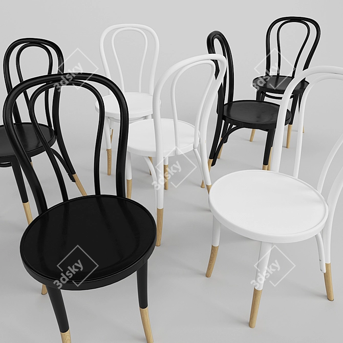 Classic Vienna Chair: Elegant and Stylish 3D model image 3