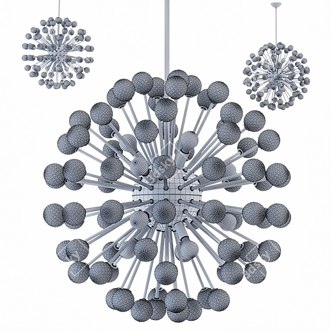 Blue Murano Sputnik Chandelier | Modern Hollywood Regency 3D model image 3