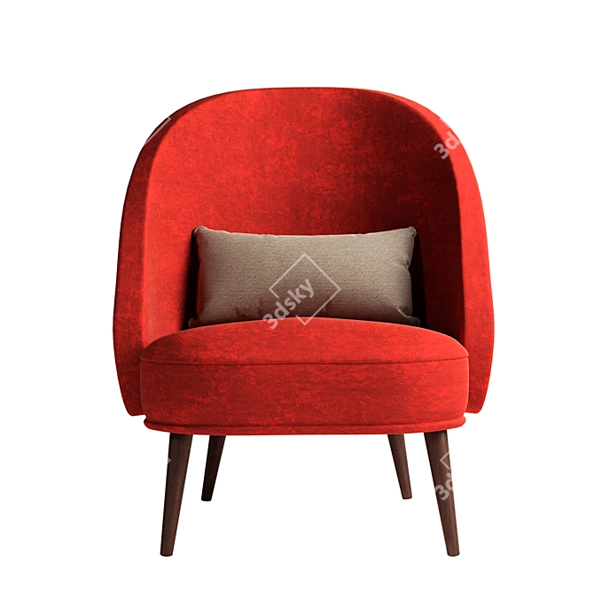 Velvet Armchair: Cozy Comfort for Your Interiors 3D model image 2