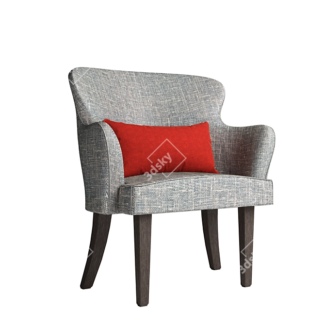 Cozy Home Chair: Textile & Leather Blend 3D model image 1