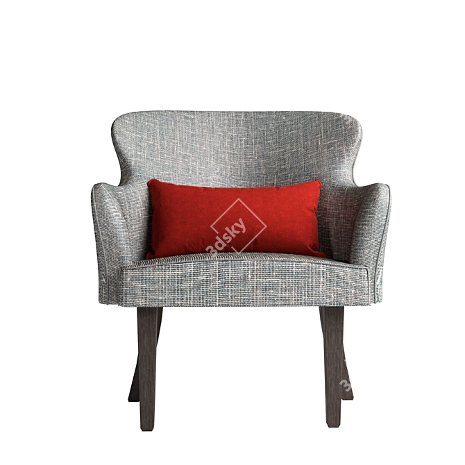 Cozy Home Chair: Textile & Leather Blend 3D model image 2