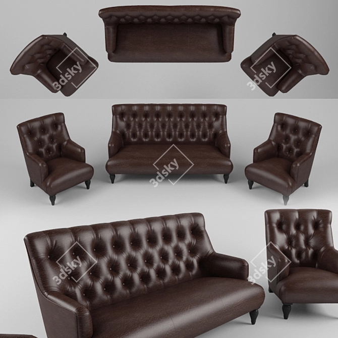 Comfort Haven Sofa 3D model image 1