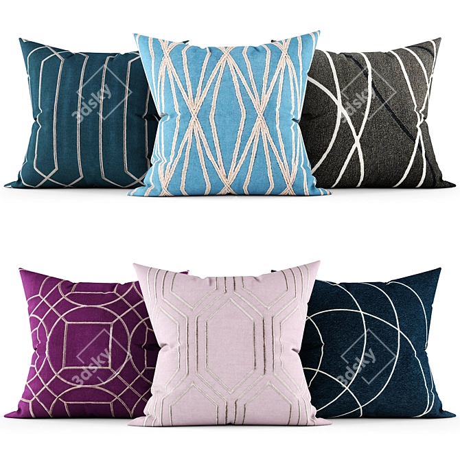 Cozy Accents: Decorative Pillows 3D model image 1