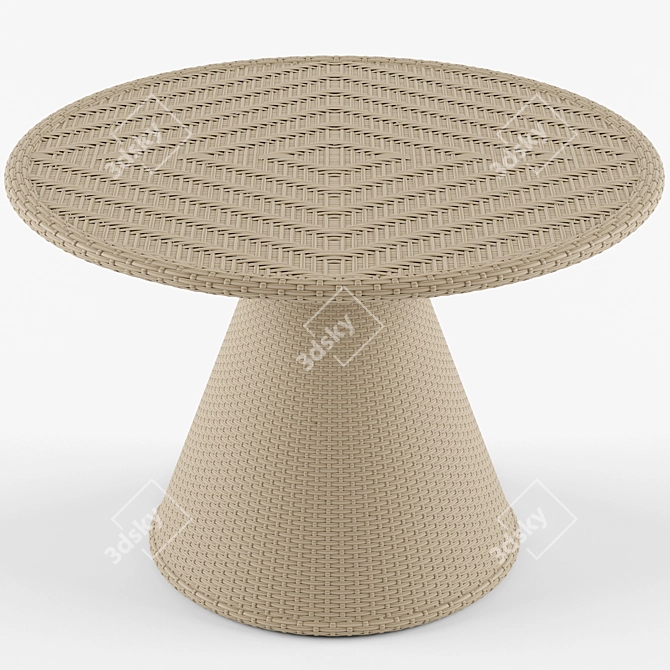 Nautilus Komforta Wicker Chair & Table Bundle 3D model image 2