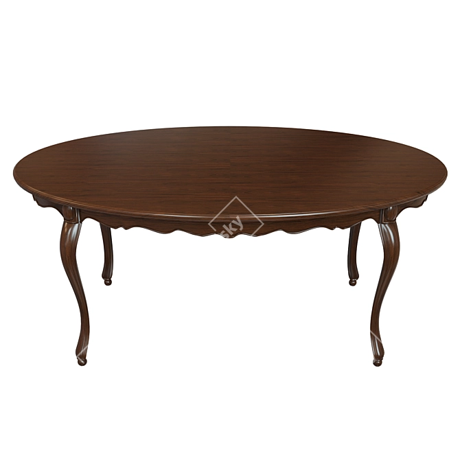 Elegant 1800s Classic Table 3D model image 1