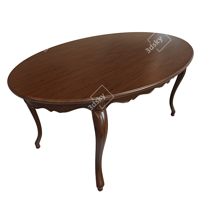 Elegant 1800s Classic Table 3D model image 2