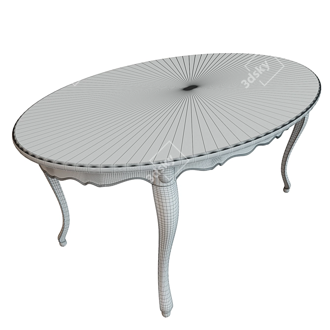 Elegant 1800s Classic Table 3D model image 3