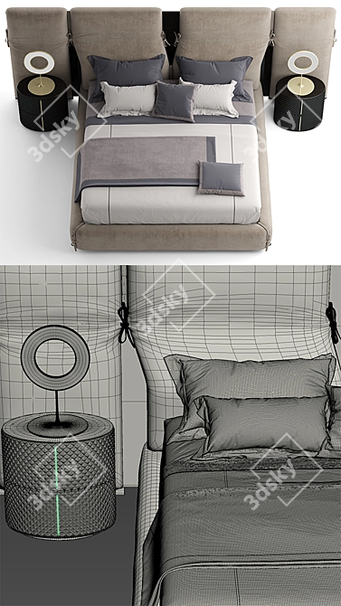 Elegant Dream Bed 3D model image 3