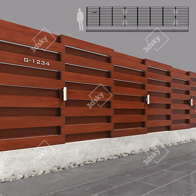 Rustic Wood Fence: Enhance Your Outdoor Space 3D model image 1