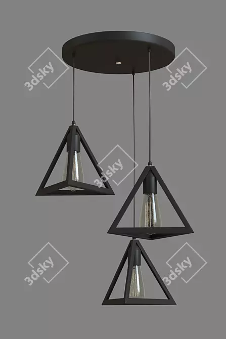 Industrial Loft Ceiling Light 3D model image 2