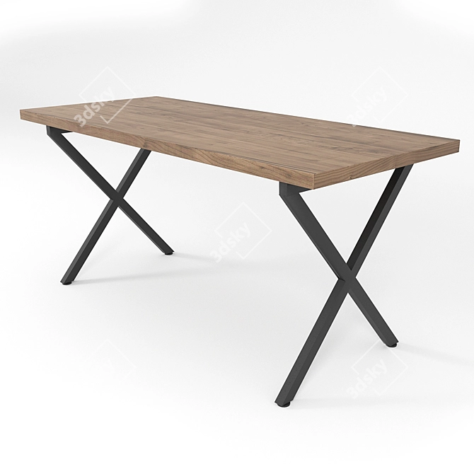 Modern Loft X Light Desk 3D model image 1