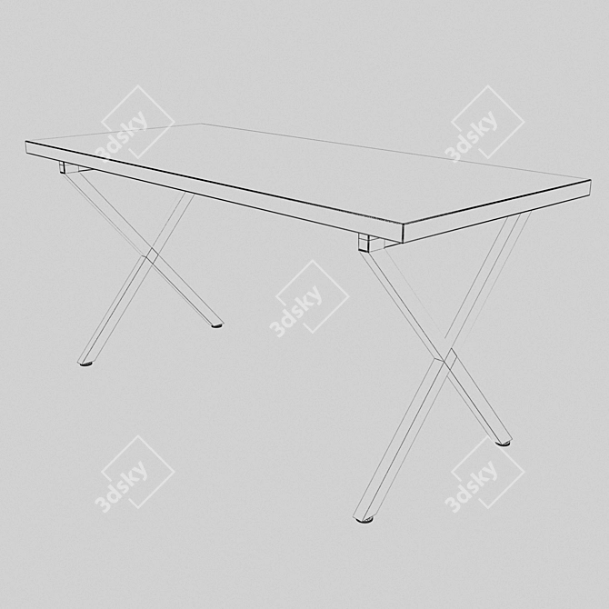 Modern Loft X Light Desk 3D model image 2