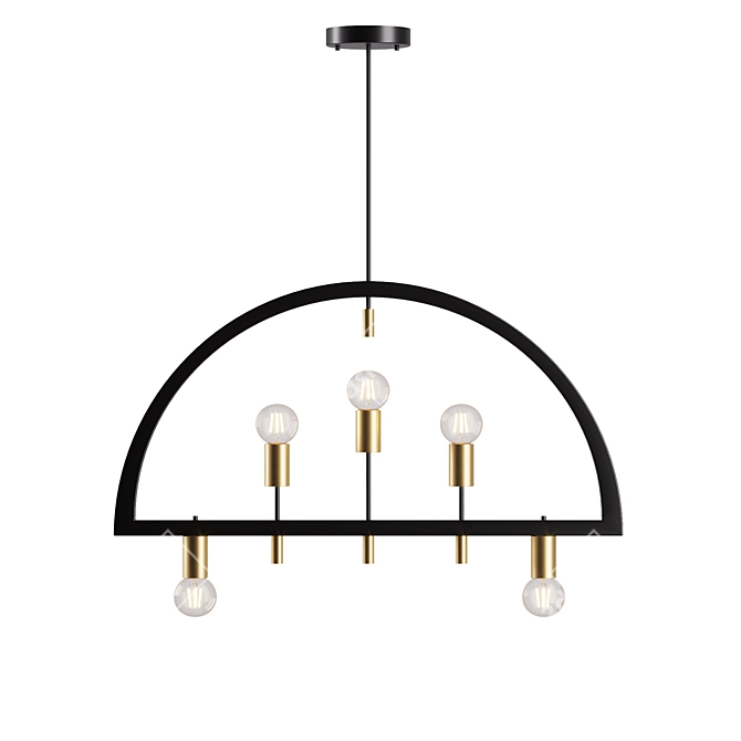 Solis R Lamp: Elegant Brass and Steel Design 3D model image 2