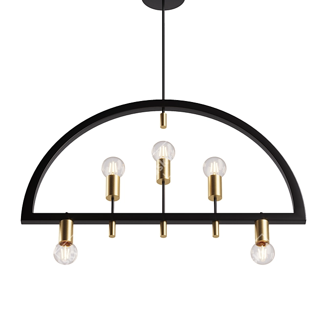 Solis R Lamp: Elegant Brass and Steel Design 3D model image 3