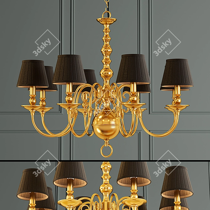 Elegant Bourbon Chandelier by Eichholtz 3D model image 1